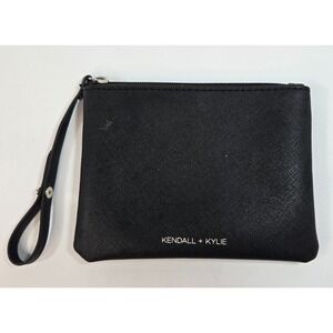 Kendall + Kylie Black Wristlet Zip Pouch Wallet Clutch Small Bag 6x4